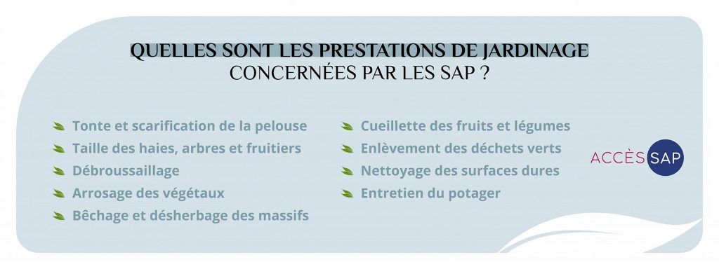Les prestations couvertes par le SAP en petits travaux de jardinage