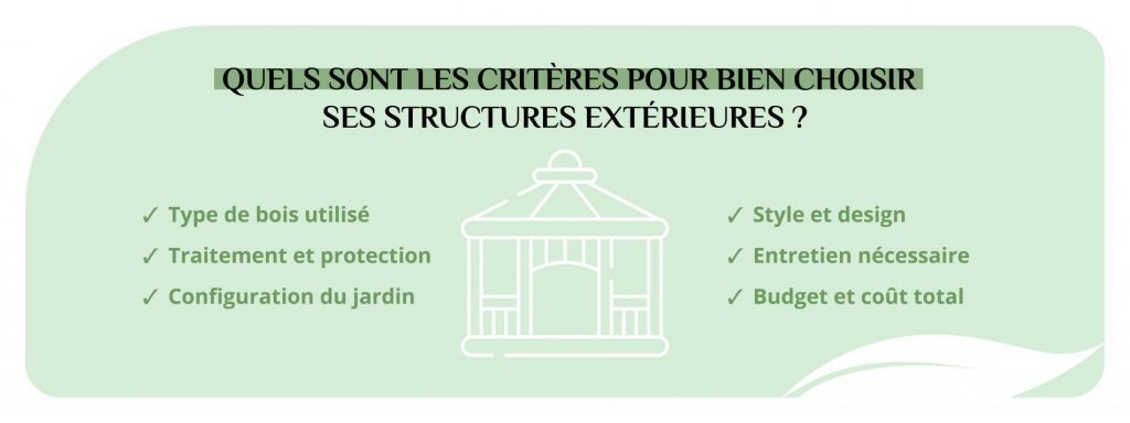Les critères pour bien choisir ses structures de jardin en bois