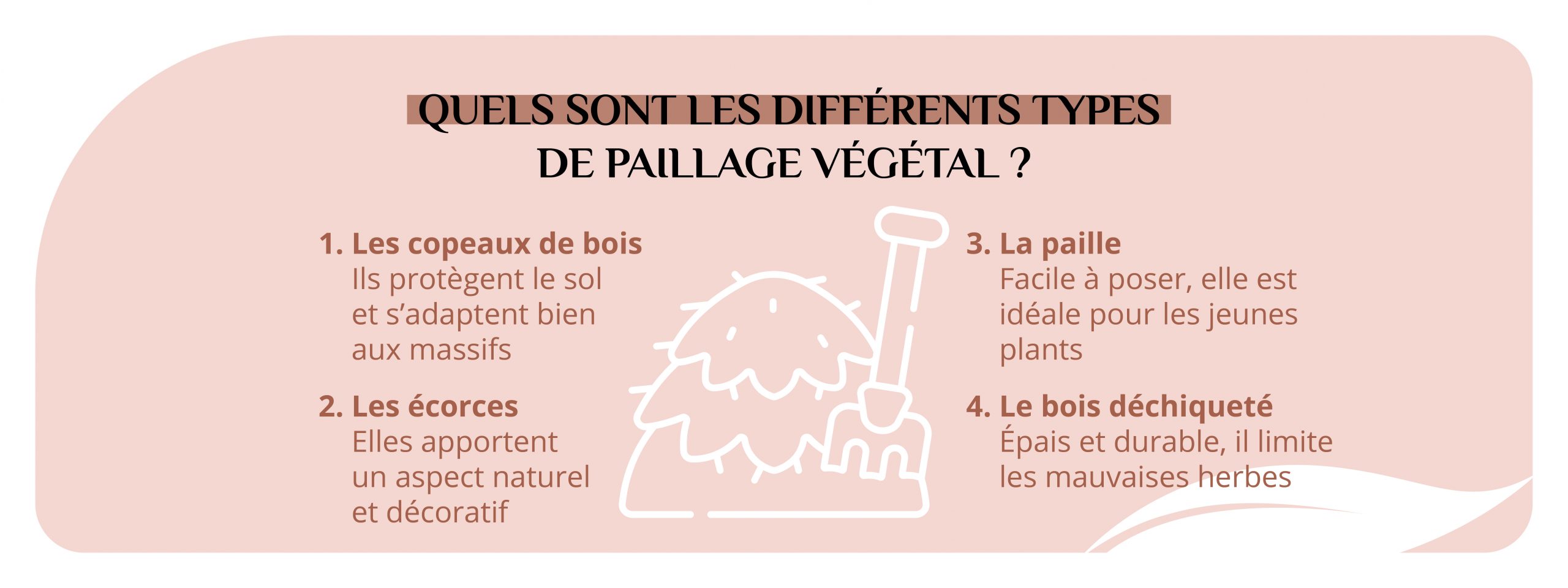  infographie présentant les avantages et types de paillis végétal