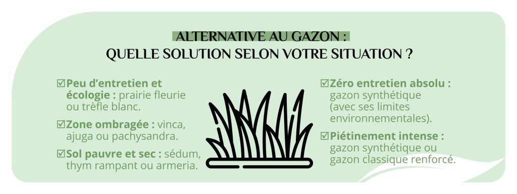 choisir gazon alternatif couvre-sol prairie fleurie gazon synthétique jardin Charente-Maritime